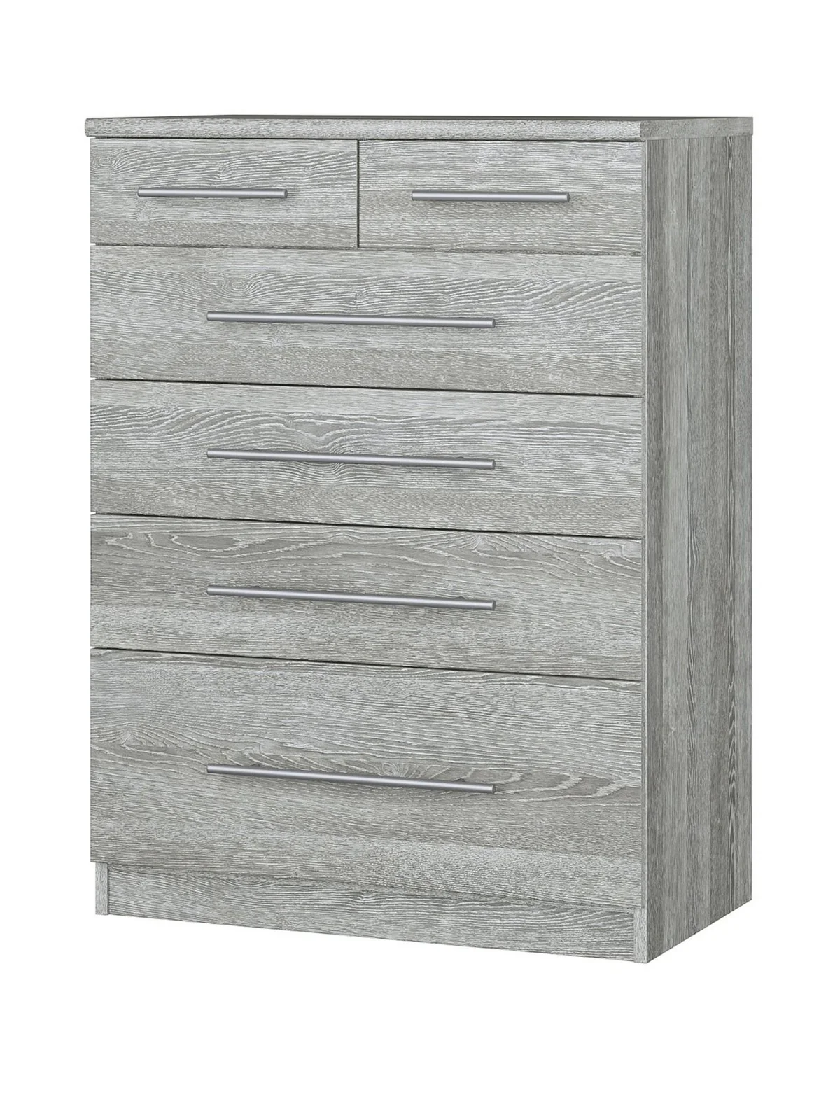Prague Chest of Drawers 4 Large + 2 Small Grey | Bedroom Storage | Free Delivery - Image 3