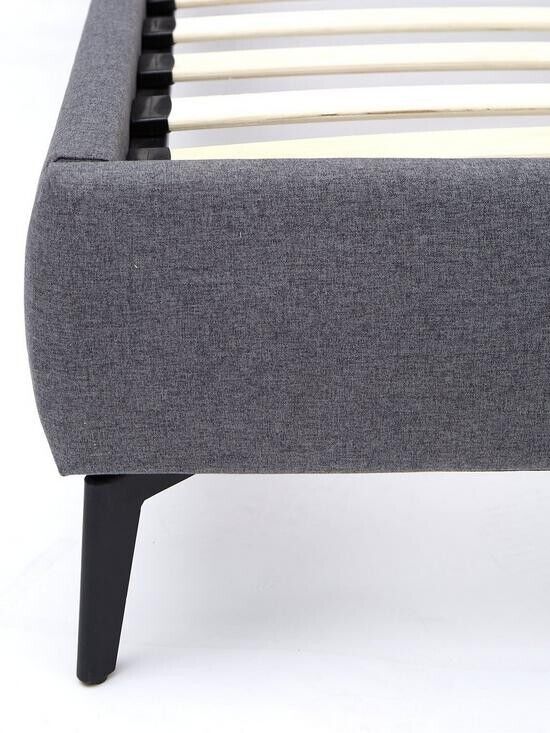 Prague Fabric Bed Kingsize Grey Modern Comfortable Bed Frame Design for Home - Image 4