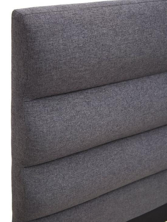 Prague Fabric Double Bed Grey Stylish Comfortable Bed Frame for Bedrooms - Image 5
