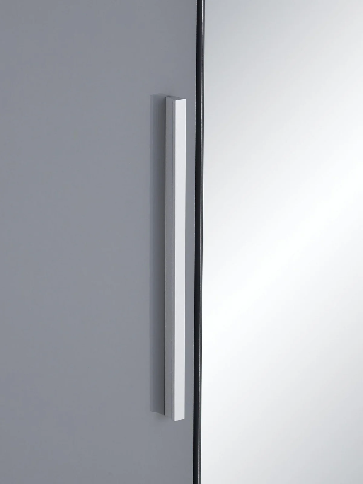 Prague Gloss 3 Door Mirrored Wardrobe | Grey High-Gloss | Modern Bedroom Storage - Image 5