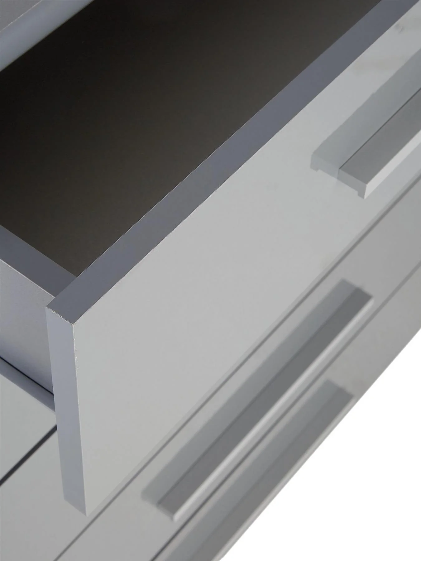 Prague Gloss 5 Drawer Chest Grey Gloss Storage Organiser Bedroom Furniture - Image 5
