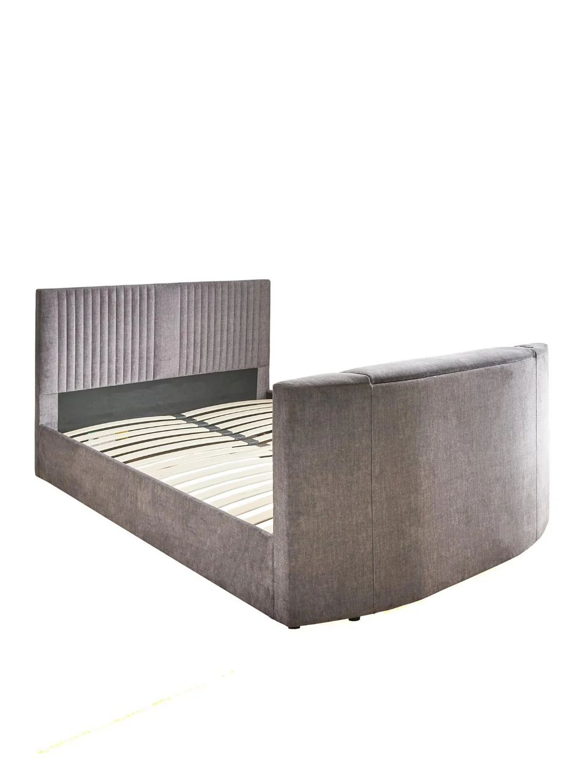 Prent Double TV Bed with Voice Control Grey Stylish and Modern Bed Solution - Image 3