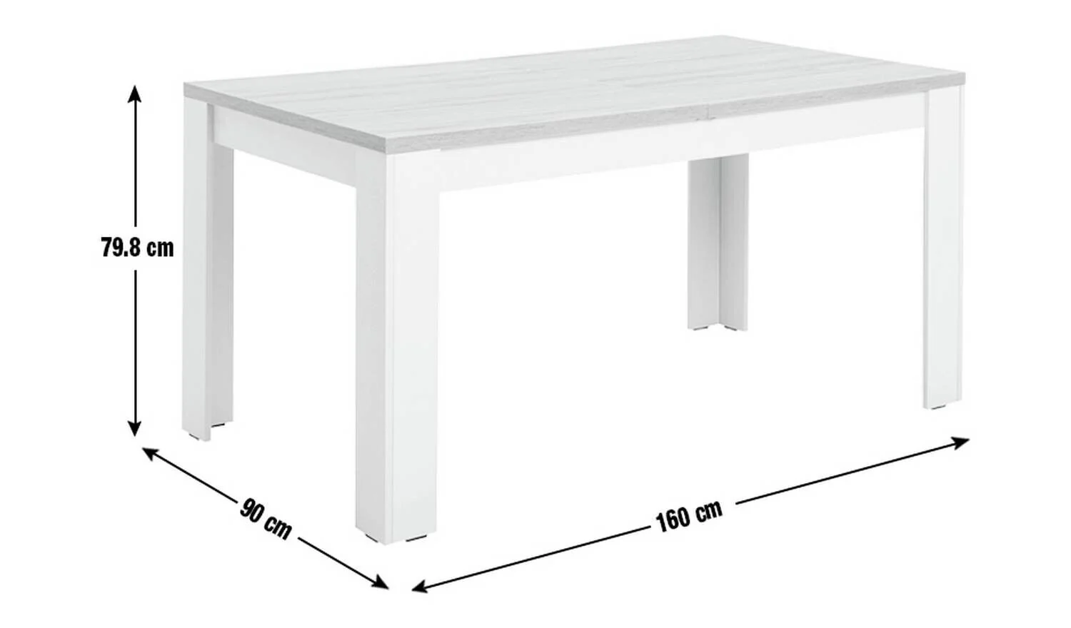 Preston Dining Table Grey Modern Stylish Dining Room Furniture for Home - Image 2