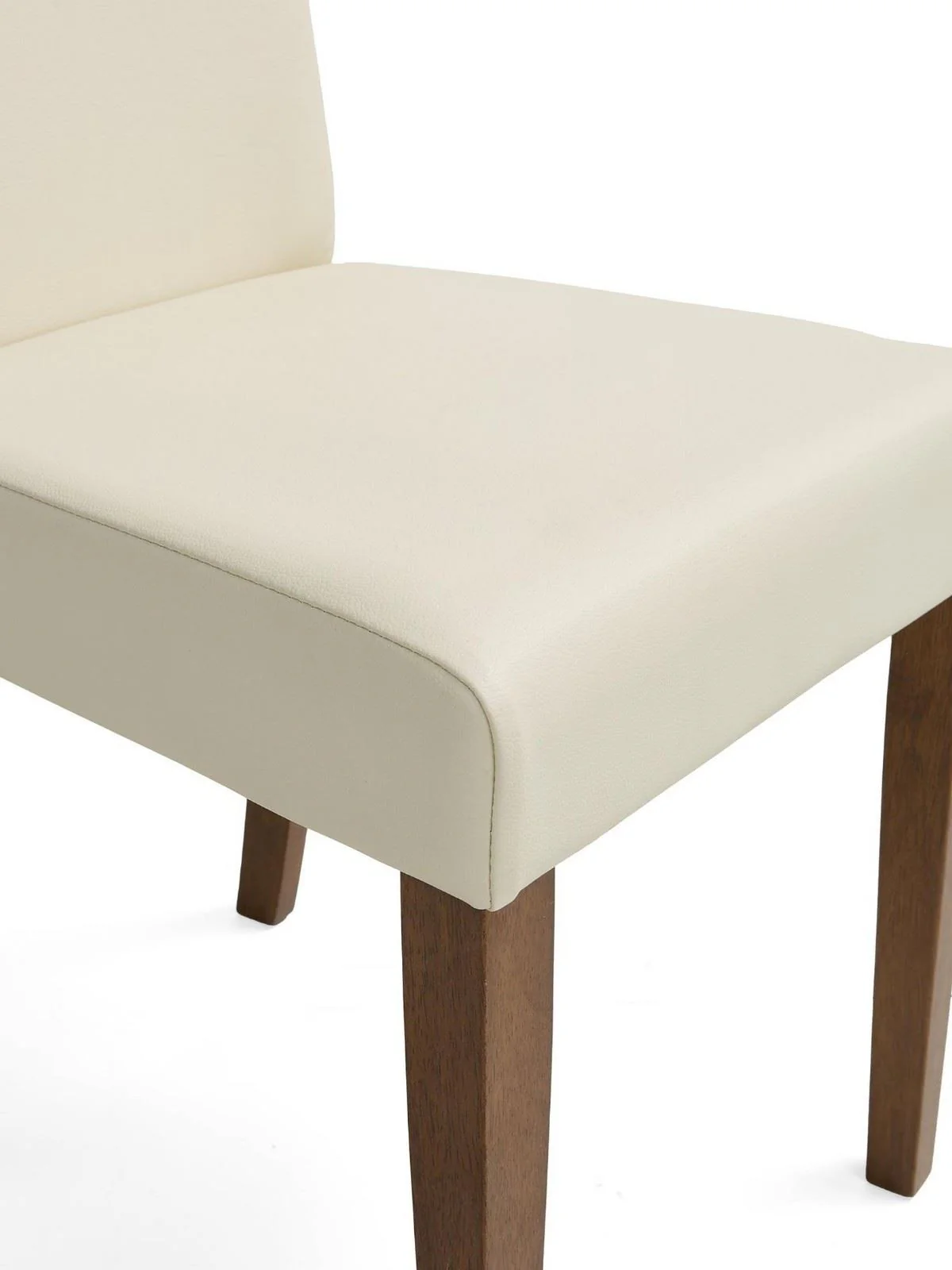 Primo 120cm Dining Set Dark Wood/Cream | Table & 4 Faux Leather Chairs - Image 6