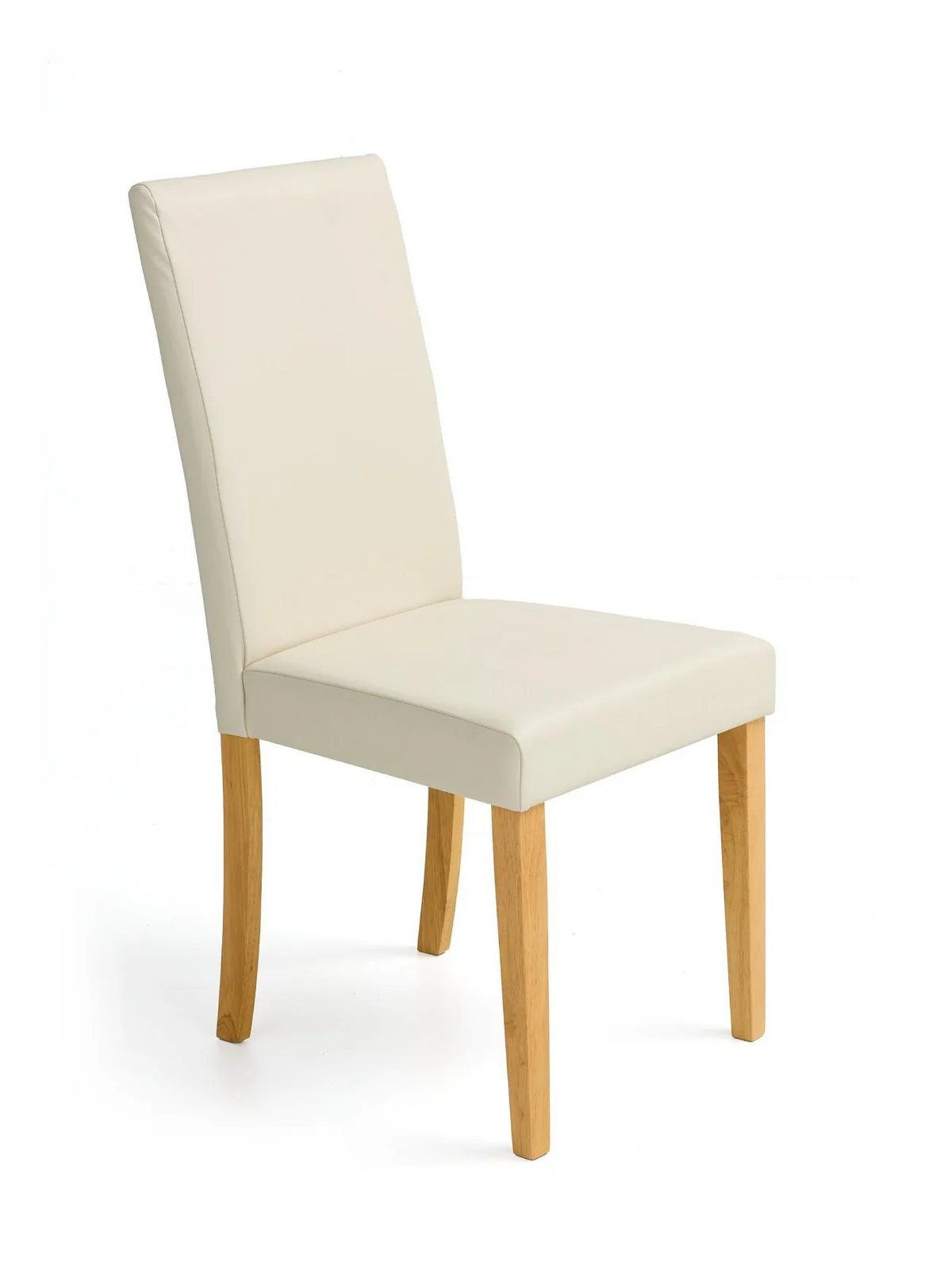 Primo 120cm Dining Table & 4 Faux Leather Chairs Set Wood Cream Contemporary - Image 4