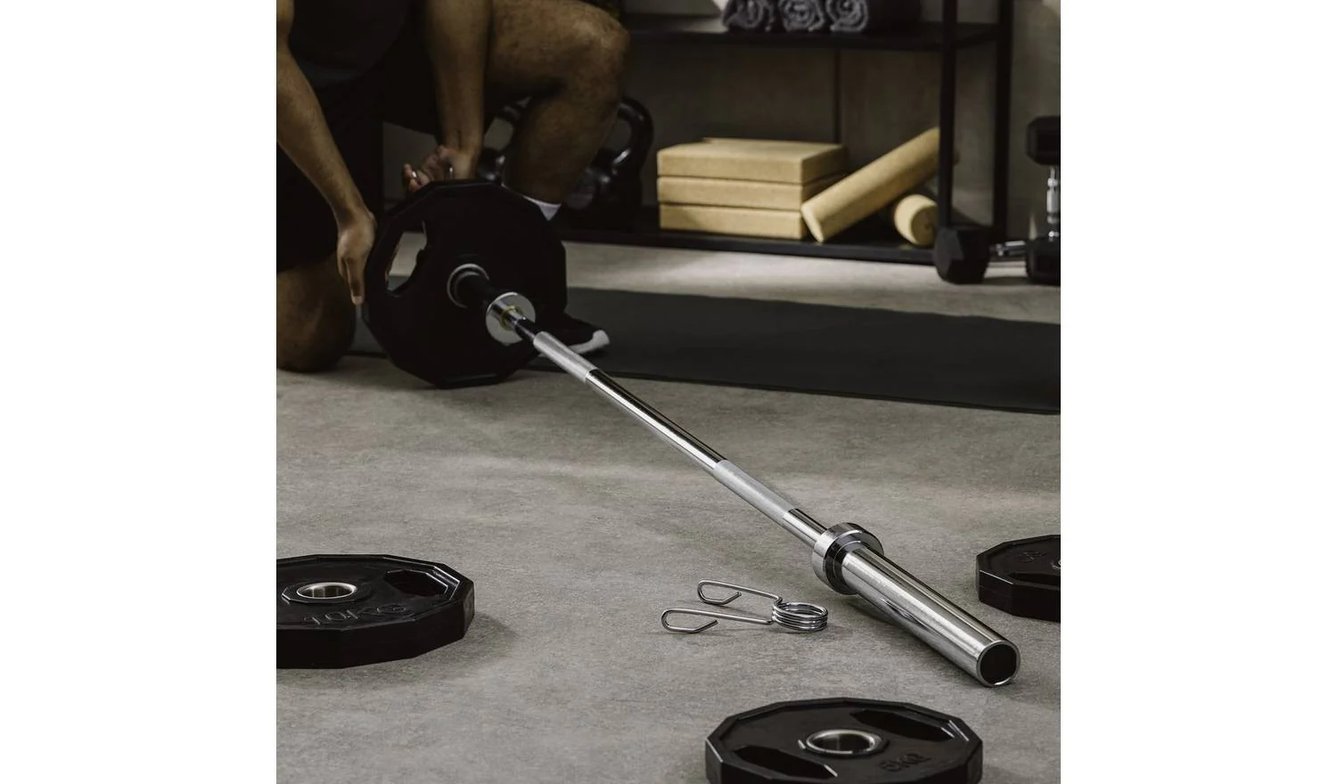 Pro Fitness 6ft Olympic Barbell Chrome Home Gym Strength Training - Image 2