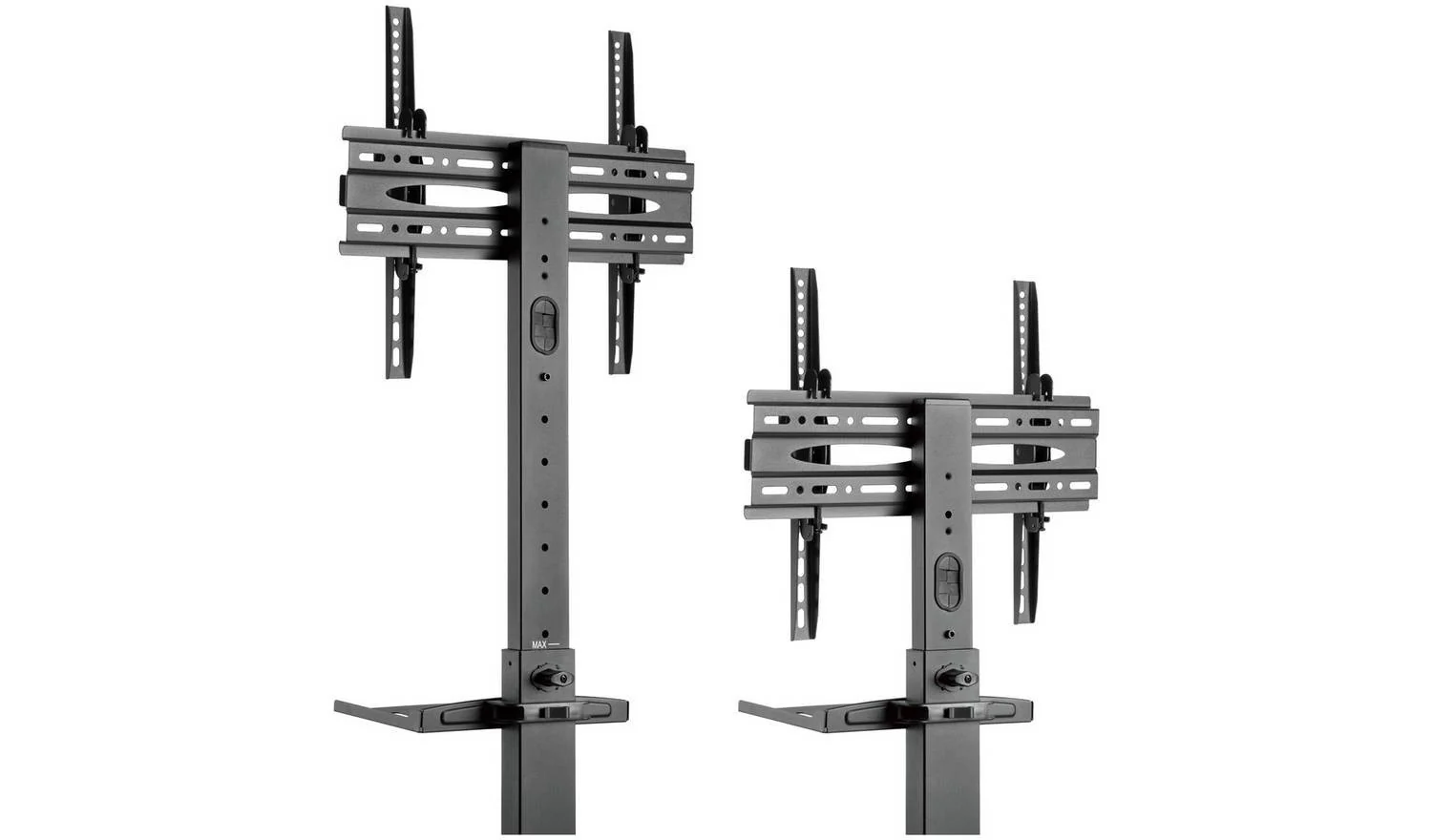 ProperAV Mobile TV Stand on Wheels Up to 55 Inch Black Media Storage - Image 5