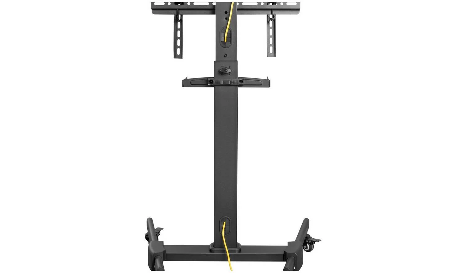 ProperAV Mobile TV Stand on Wheels Up to 55 Inch Black Media Storage - Image 7
