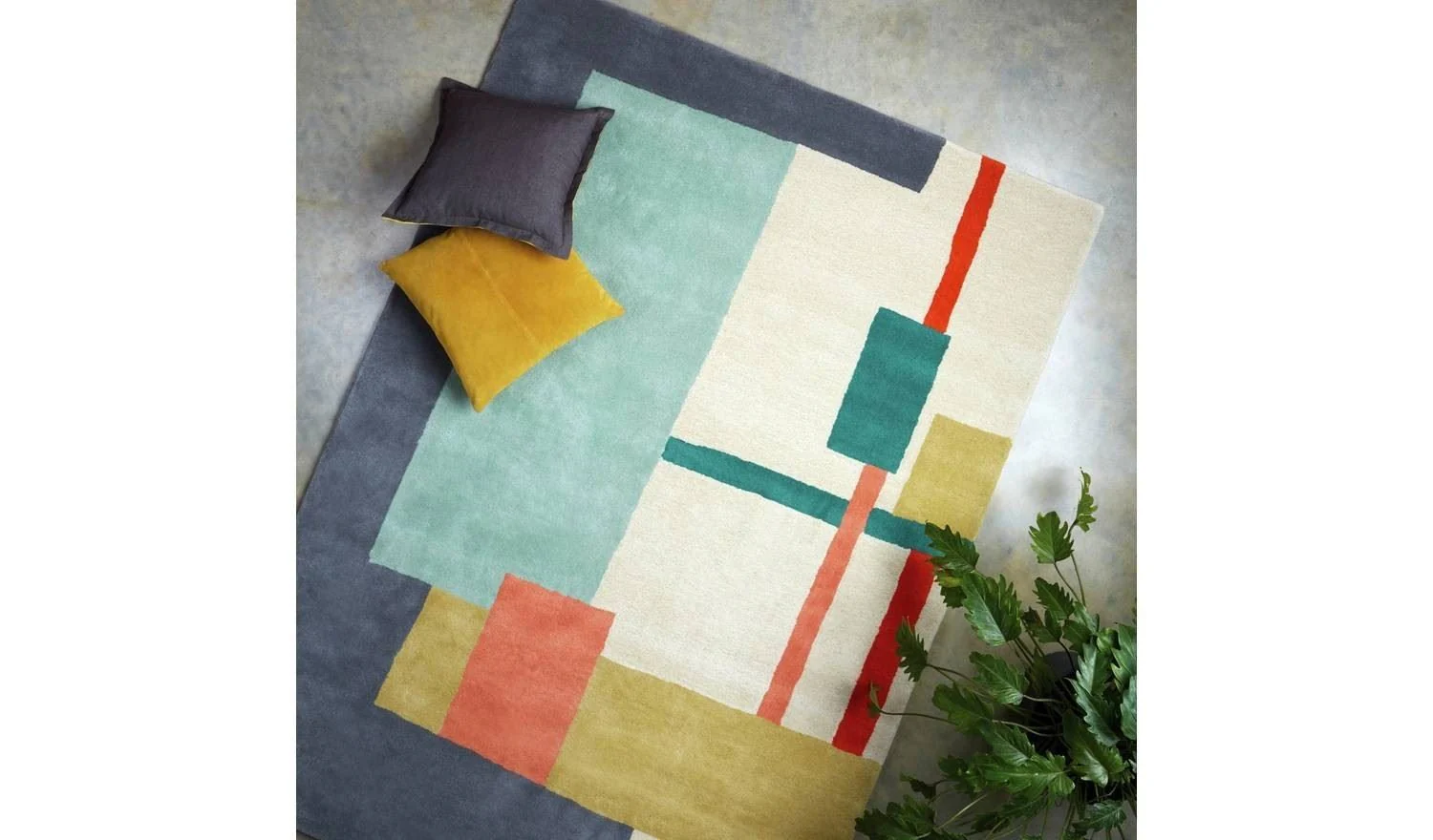 Quentin Abstract Wool Shaggy Rug 170x240cm For Bedroom Dining Area - Image 2