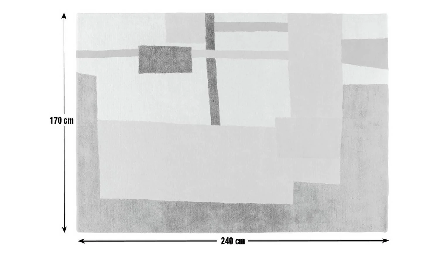 Quentin Abstract Wool Shaggy Rug 170x240cm For Bedroom Dining Area - Image 3