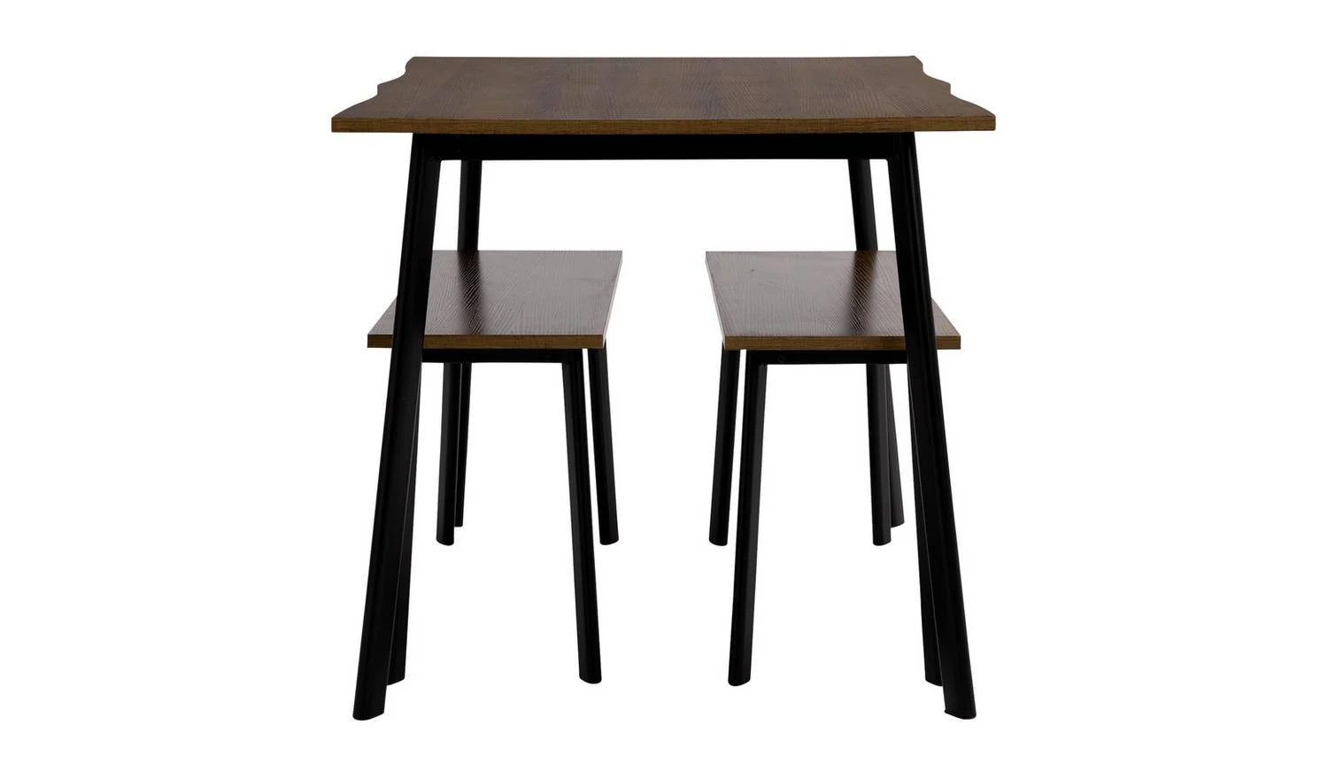 Railo Walnut Dining Table & 2 Walnut Benches Modern Kitchen Furniture - Image 5