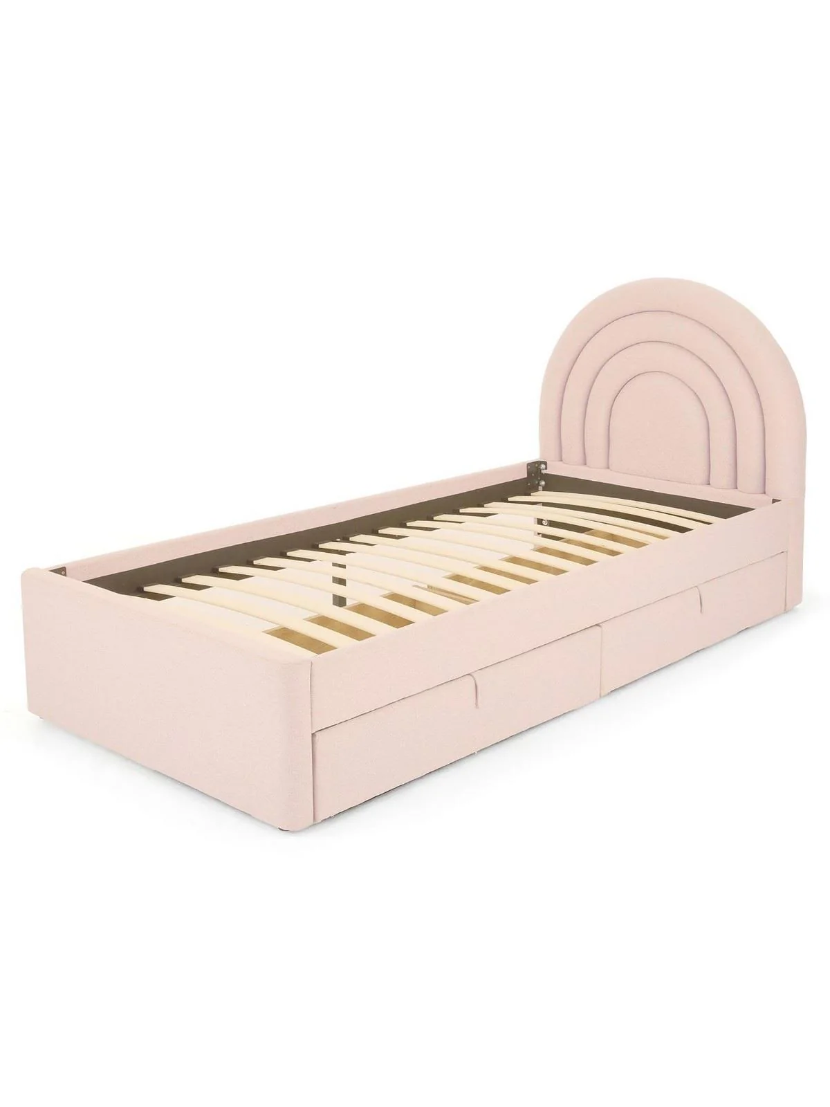 Rainbow Single Bed Frame Pink with 2 Drawers | Children's Storage Bed - Image 3