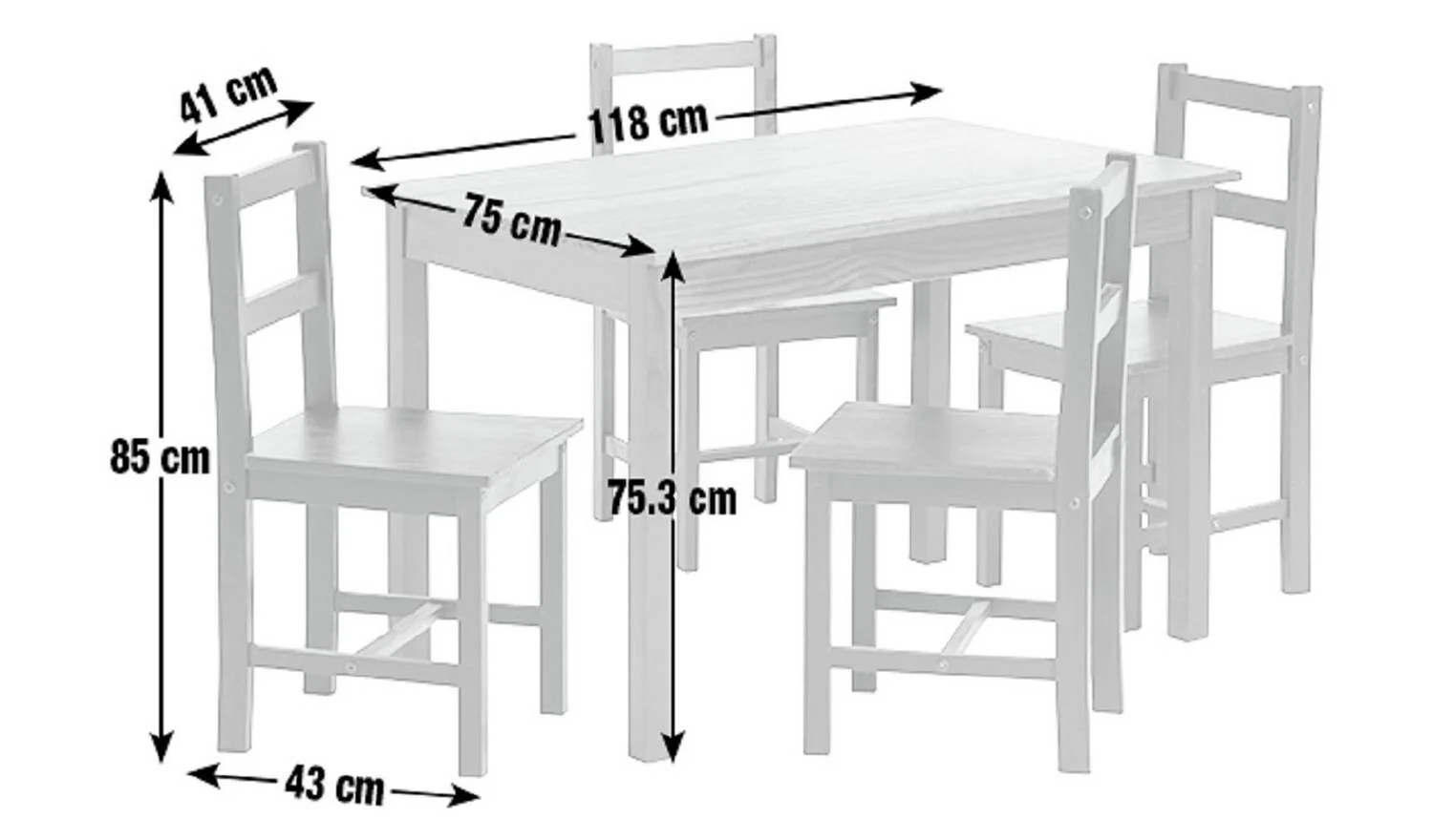 Raye White Dining Table & 4 White Chairs Scandinavian Design Compact - Image 2