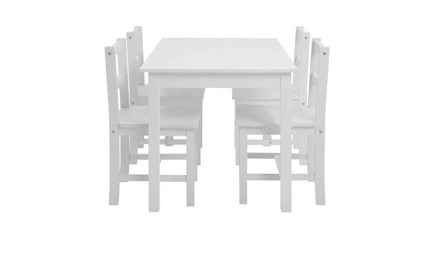 Raye White Dining Table & 4 White Chairs Scandinavian Design Compact - Image 4