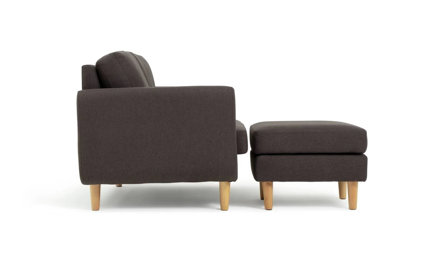Remi Fabric 2 Seater Chaise Sofa Charcoal Comfortable Lounge Corner - Image 4