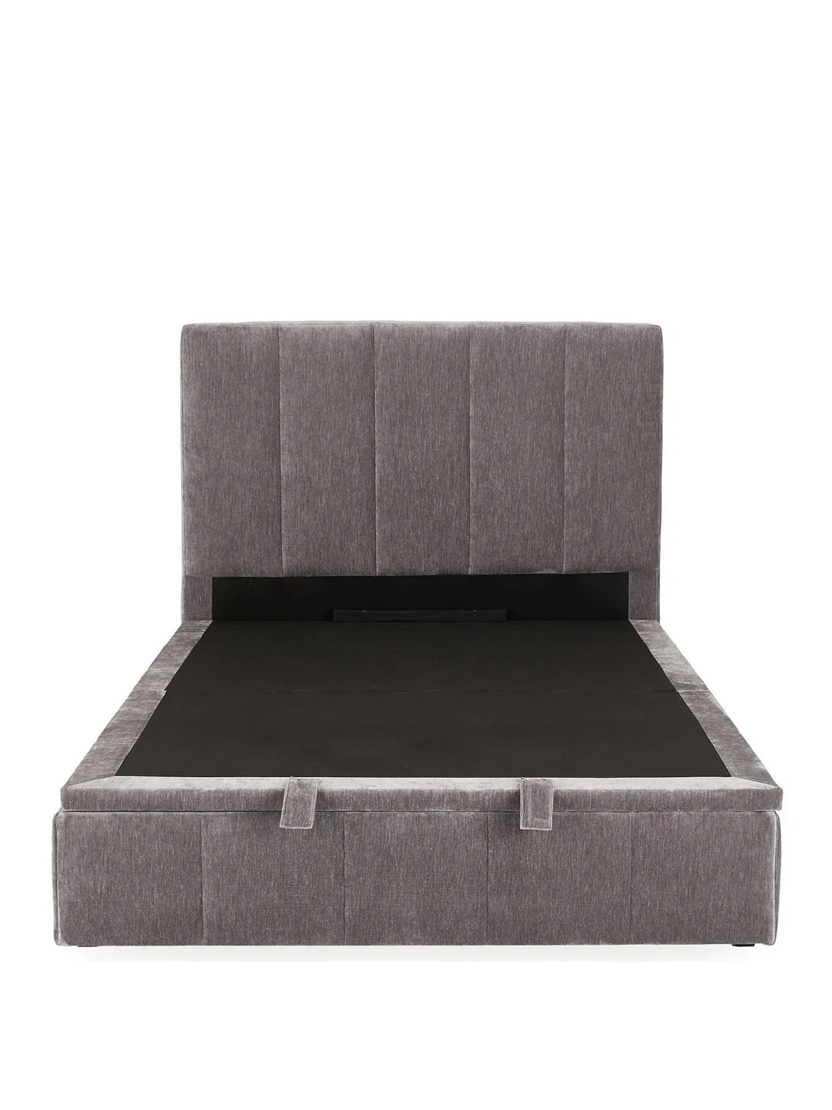Remy End Lift Up Storage Ottoman Double Bed Grey Fabric Bedroom Furniture UK - Image 2