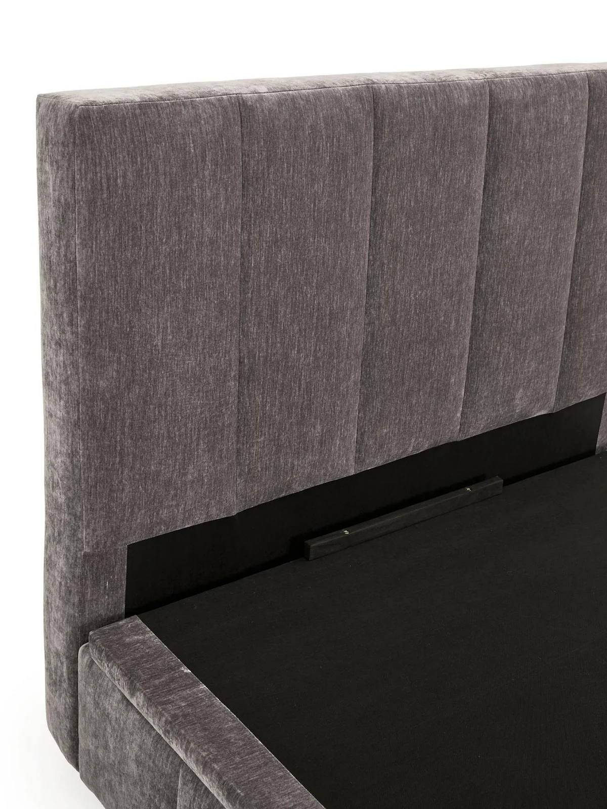 Remy End Lift Up Storage Ottoman Double Bed Grey Fabric Bedroom Furniture UK - Image 4
