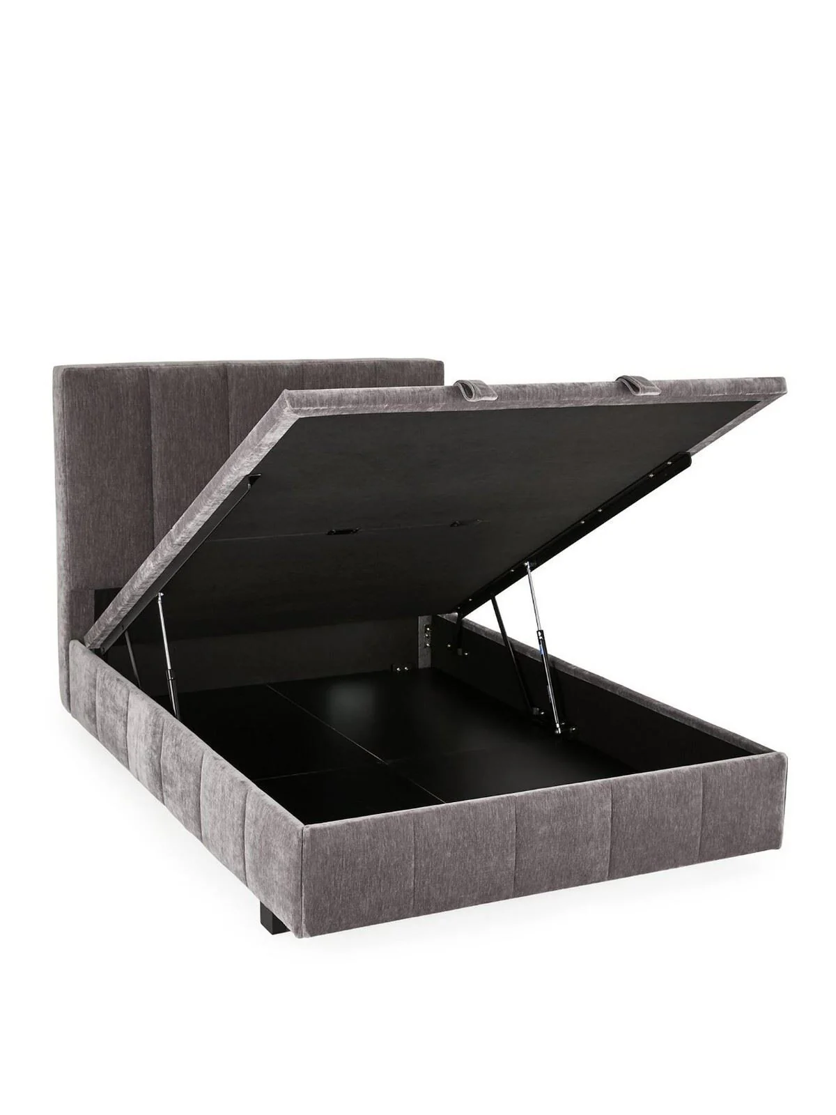Remy End Lift Up Storage Ottoman King Bed Grey Spacious Storage Bed Design - Image 3