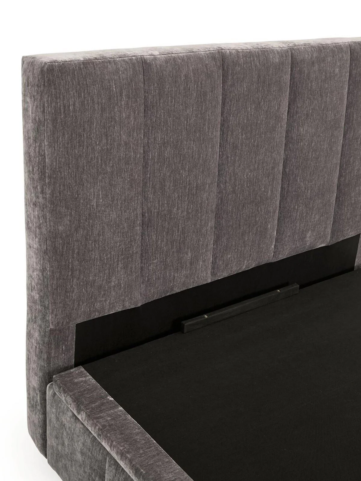 Remy End Lift Up Storage Ottoman King Bed Grey Spacious Storage Bed Design - Image 4