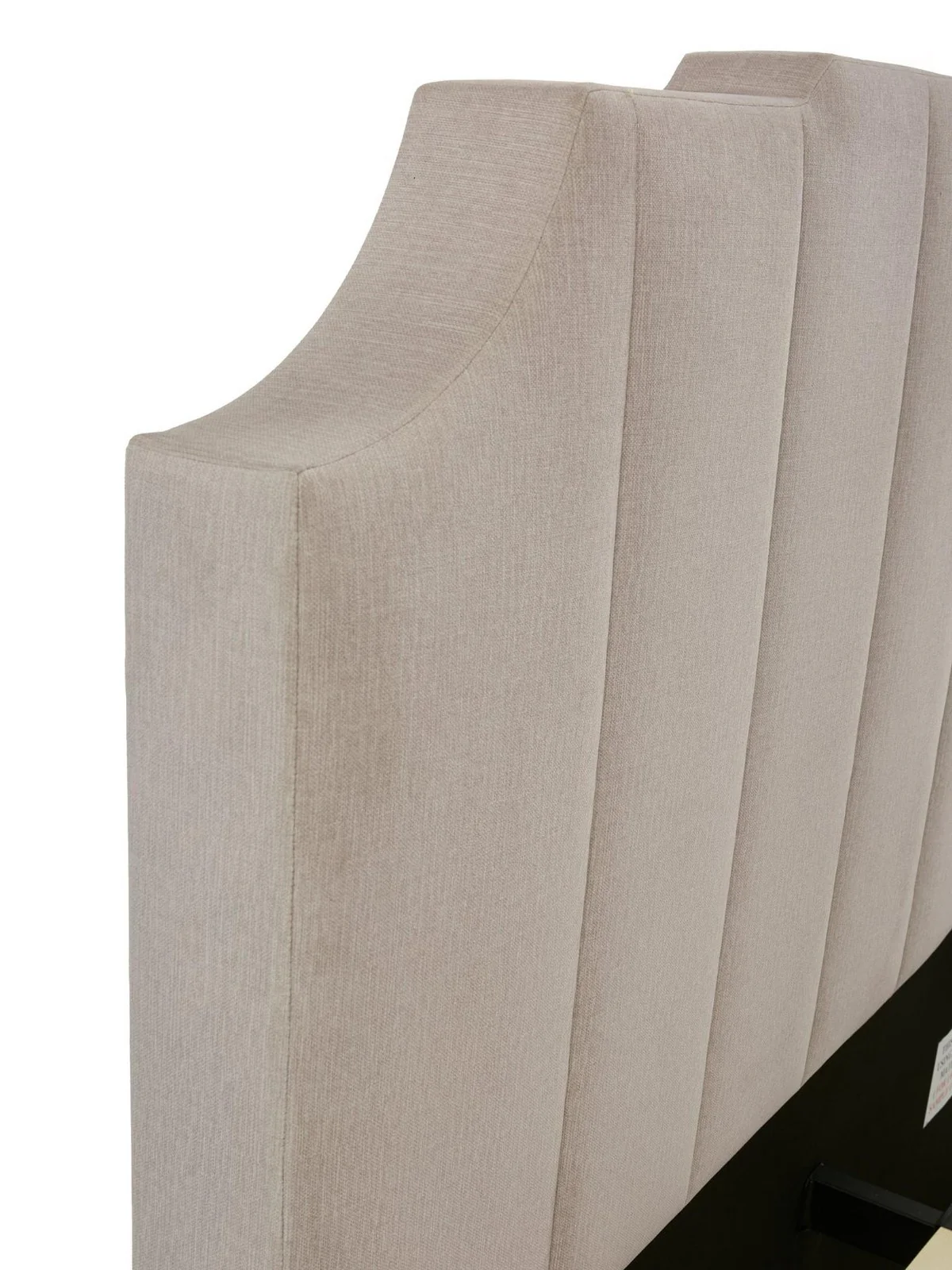 Rene Bed King Size in Natural Fabric | Art Deco Inspired Upholstered Headboard - Image 4