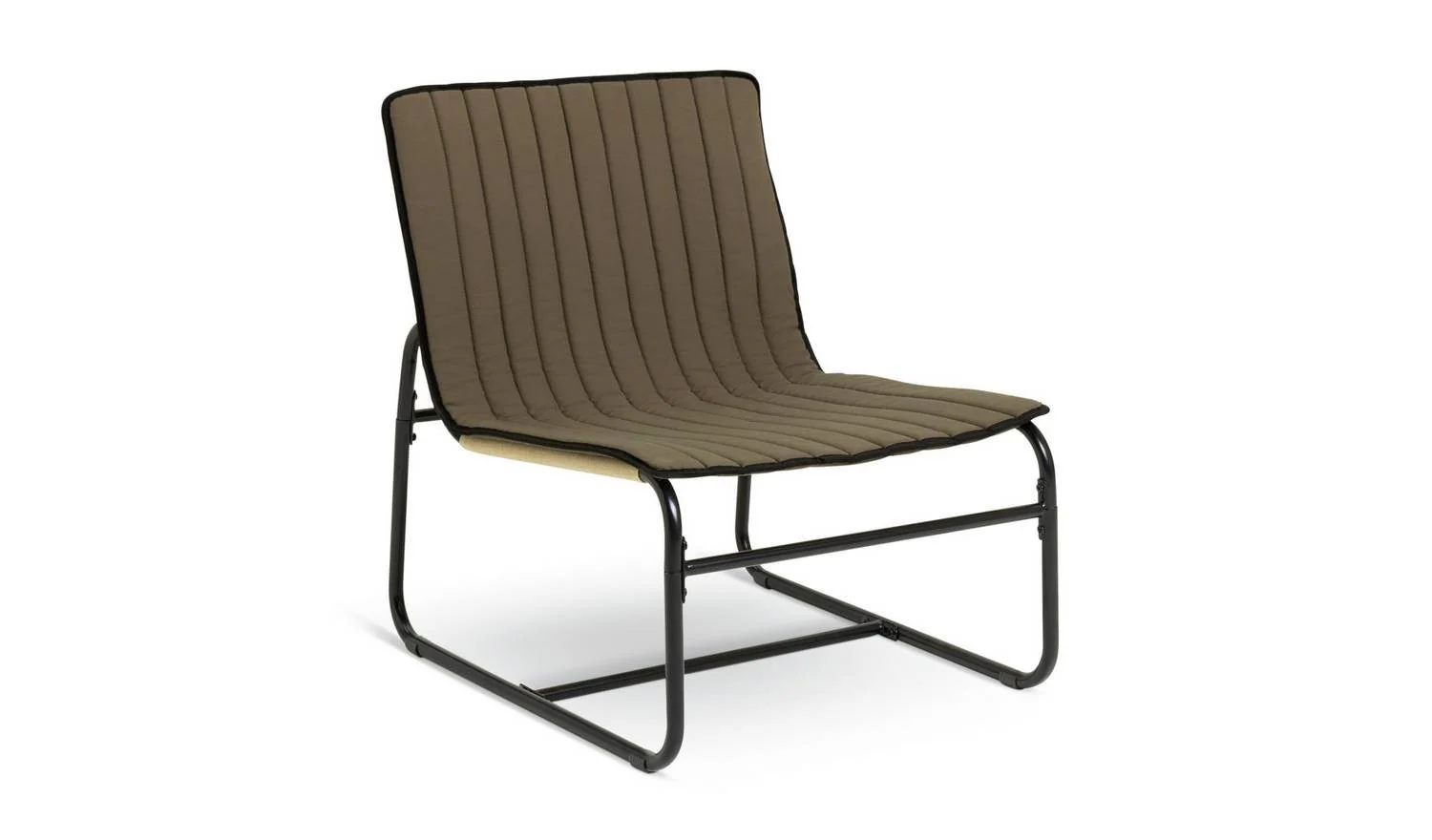 Riba Fabric Sling Accent Chair Khaki Comfortable Lounge Chair Design - Image 3