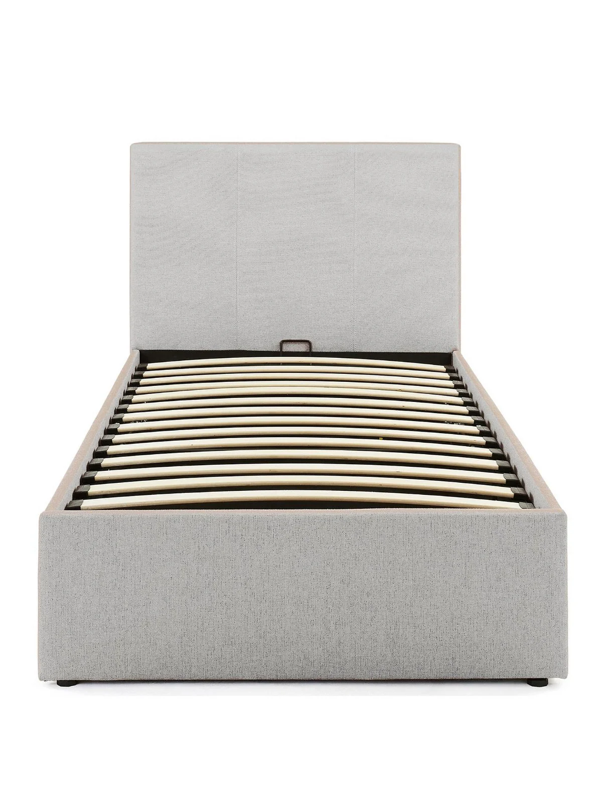 Riley Lift Up Storage Bed Single Grey Fabric Upholstered Ottoman - Image 2