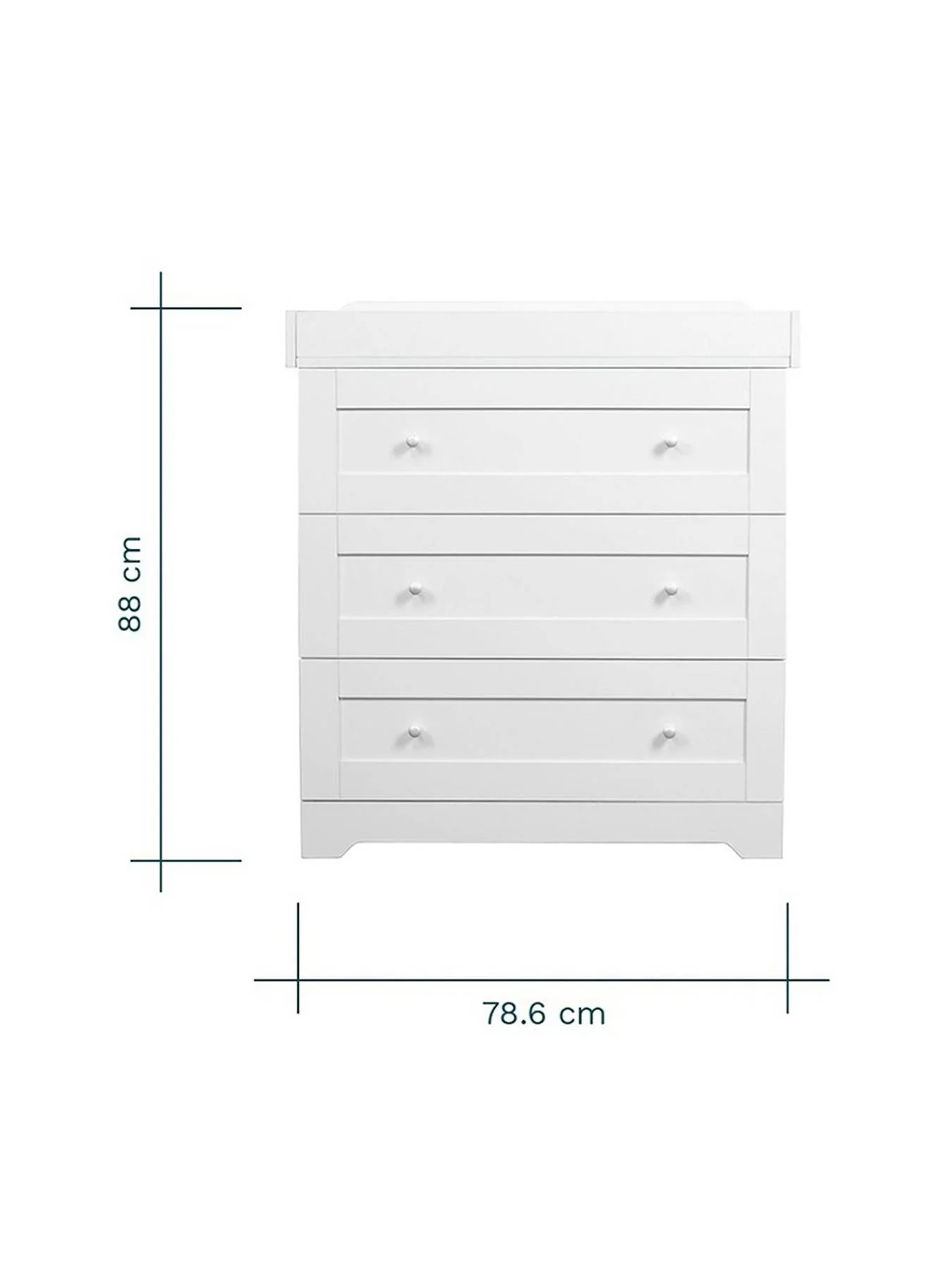 Rio Chest Changer White Baby Nursery Dresser Changing Table Storage - Image 3