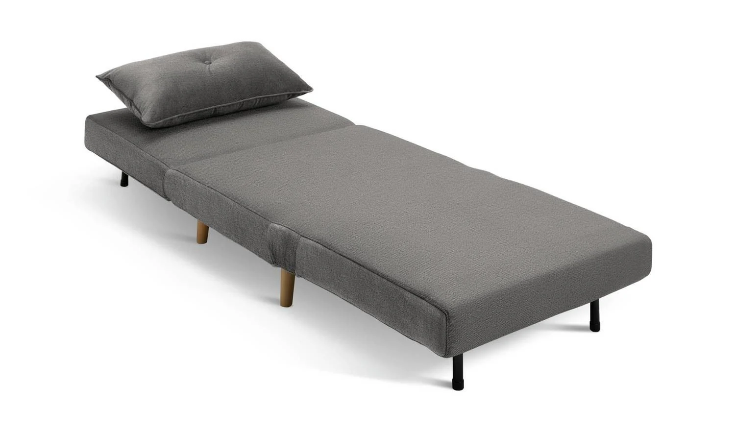 Roma Single Compact Fabric Chairbed - Grey - Image 2