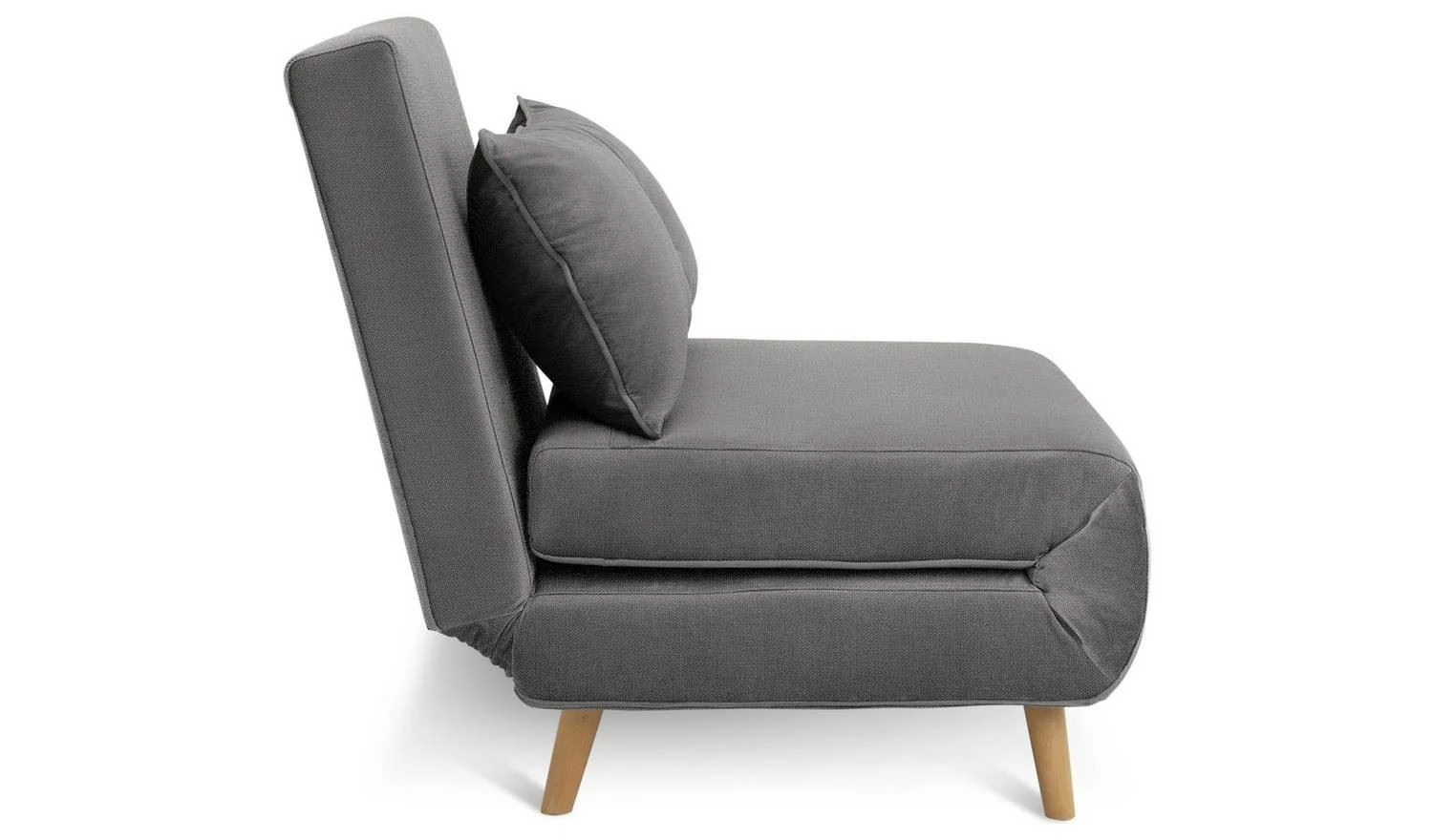 Roma Single Compact Fabric Chairbed - Grey - Image 5