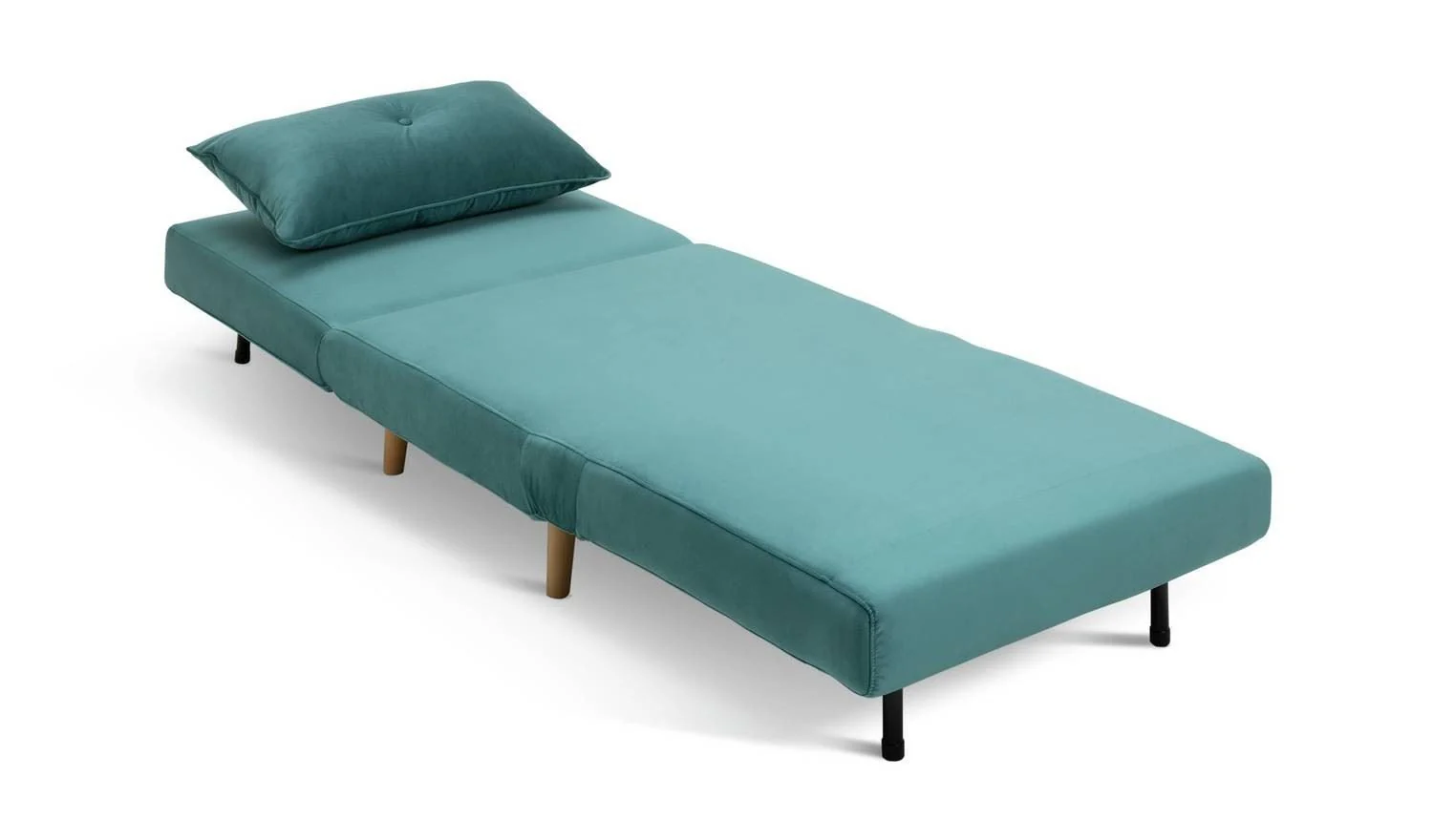 Roma Single Compact Fabric Chairbed Teal Convertible Sofa Guest Bed - Image 2