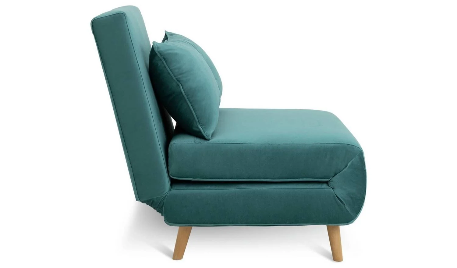 Roma Single Compact Fabric Chairbed Teal Convertible Sofa Guest Bed - Image 7