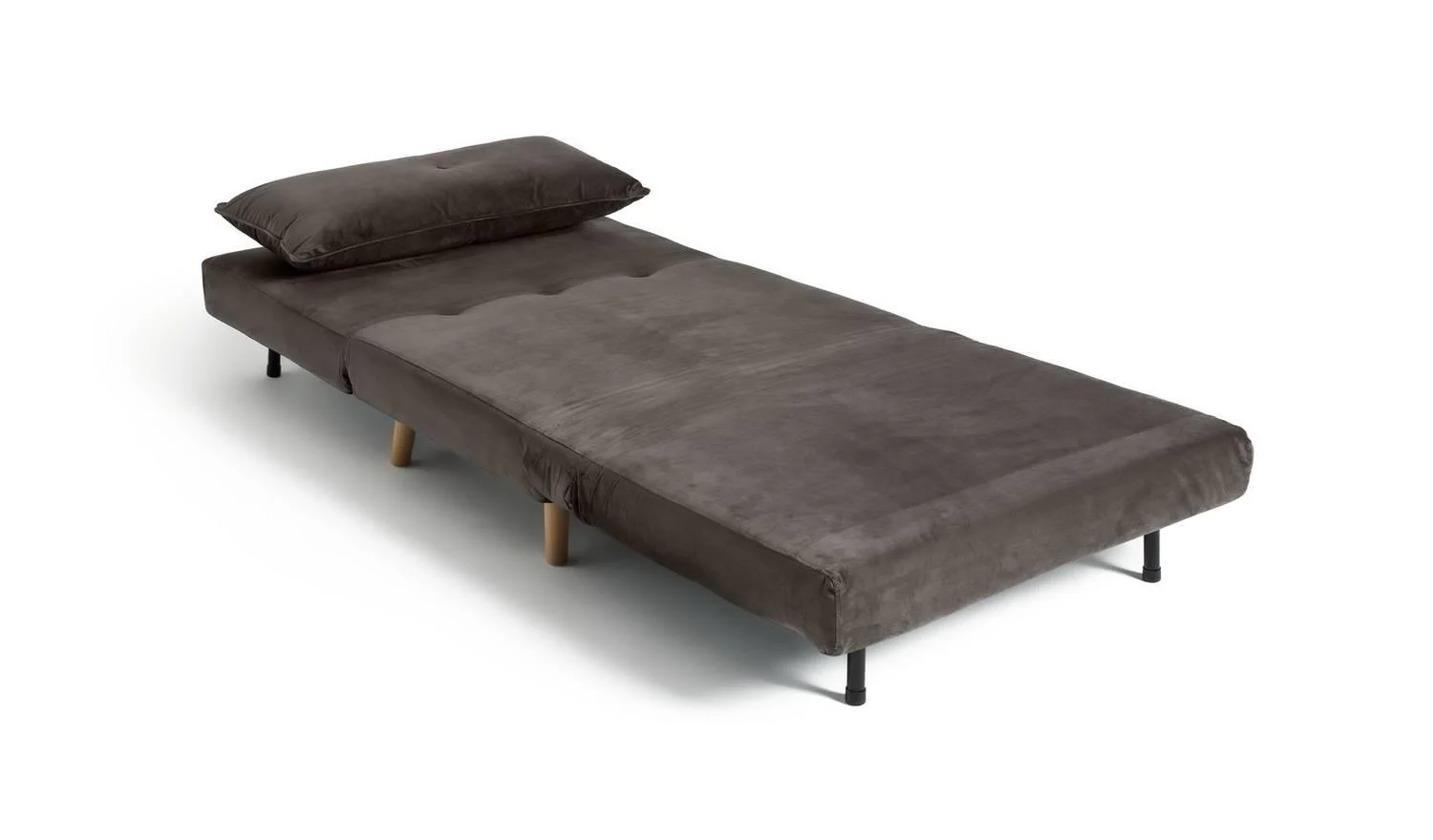 Roma Velvet Fabric Chairbed Charcoal Modern Comfortable Lounge - Image 2
