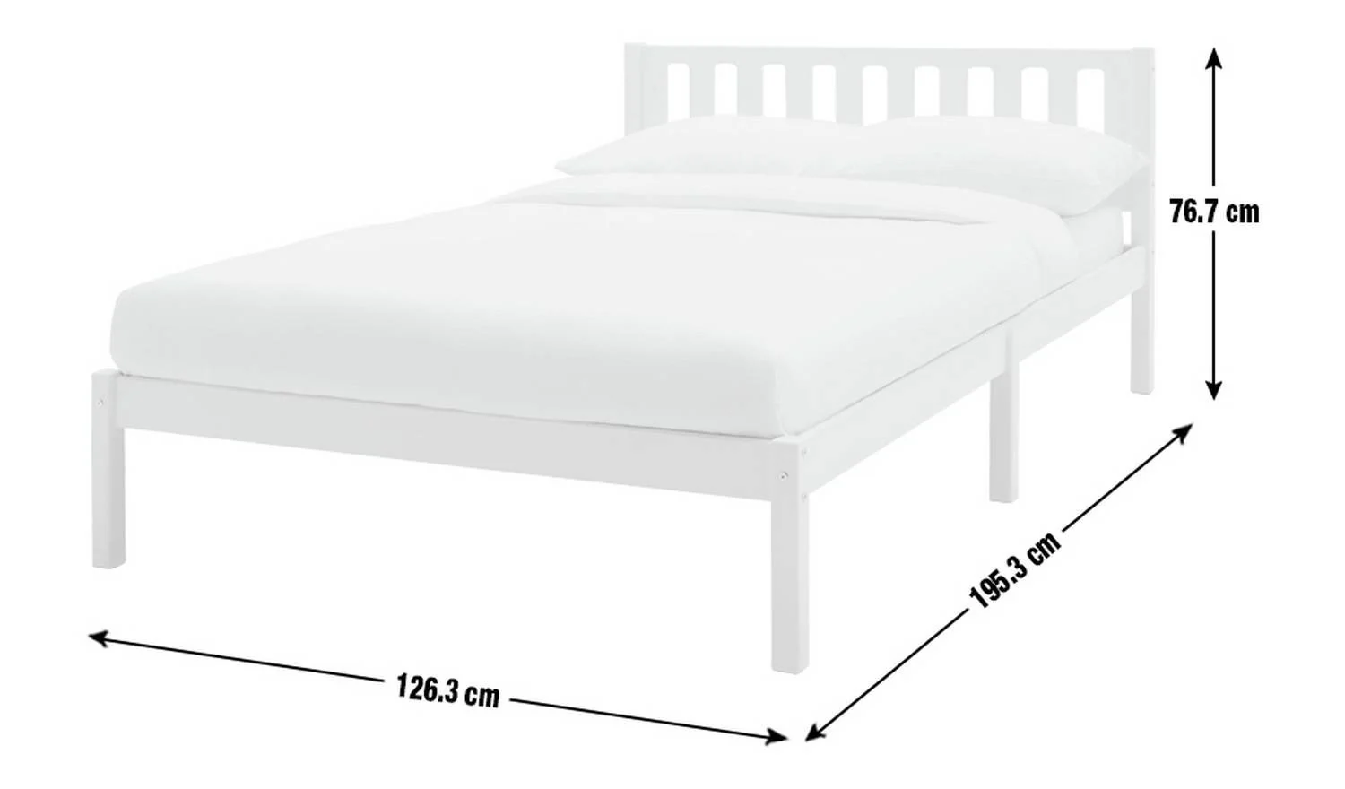Ronnie Small Double Bed Frame White Easy Assembly Fast Delivery - Image 2