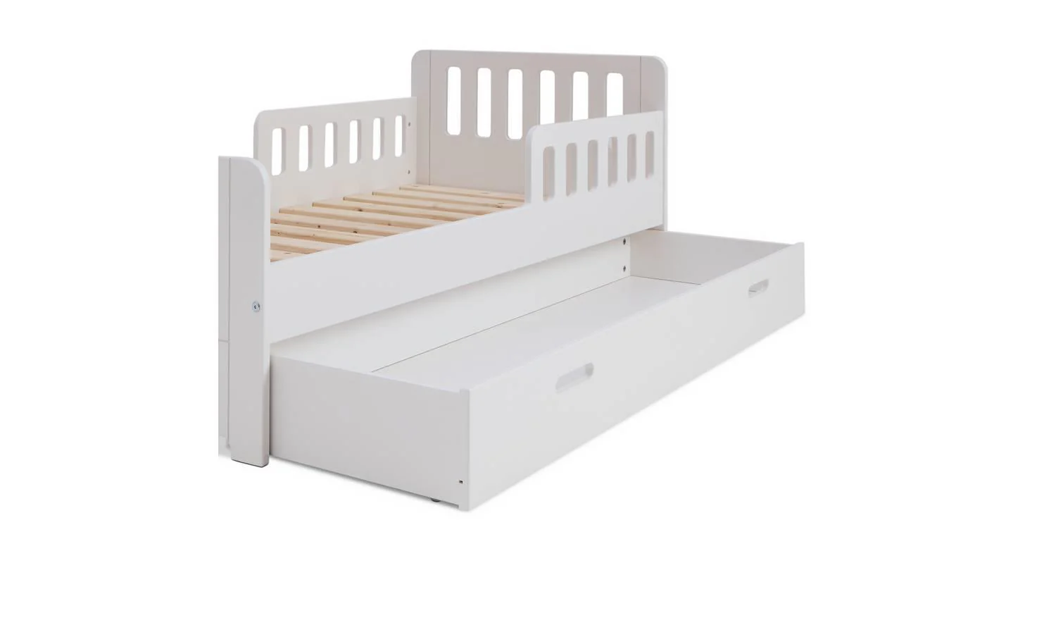 Ronnie Toddler Single Storage Bed Frame White Kids Bedroom Furniture - Image 4