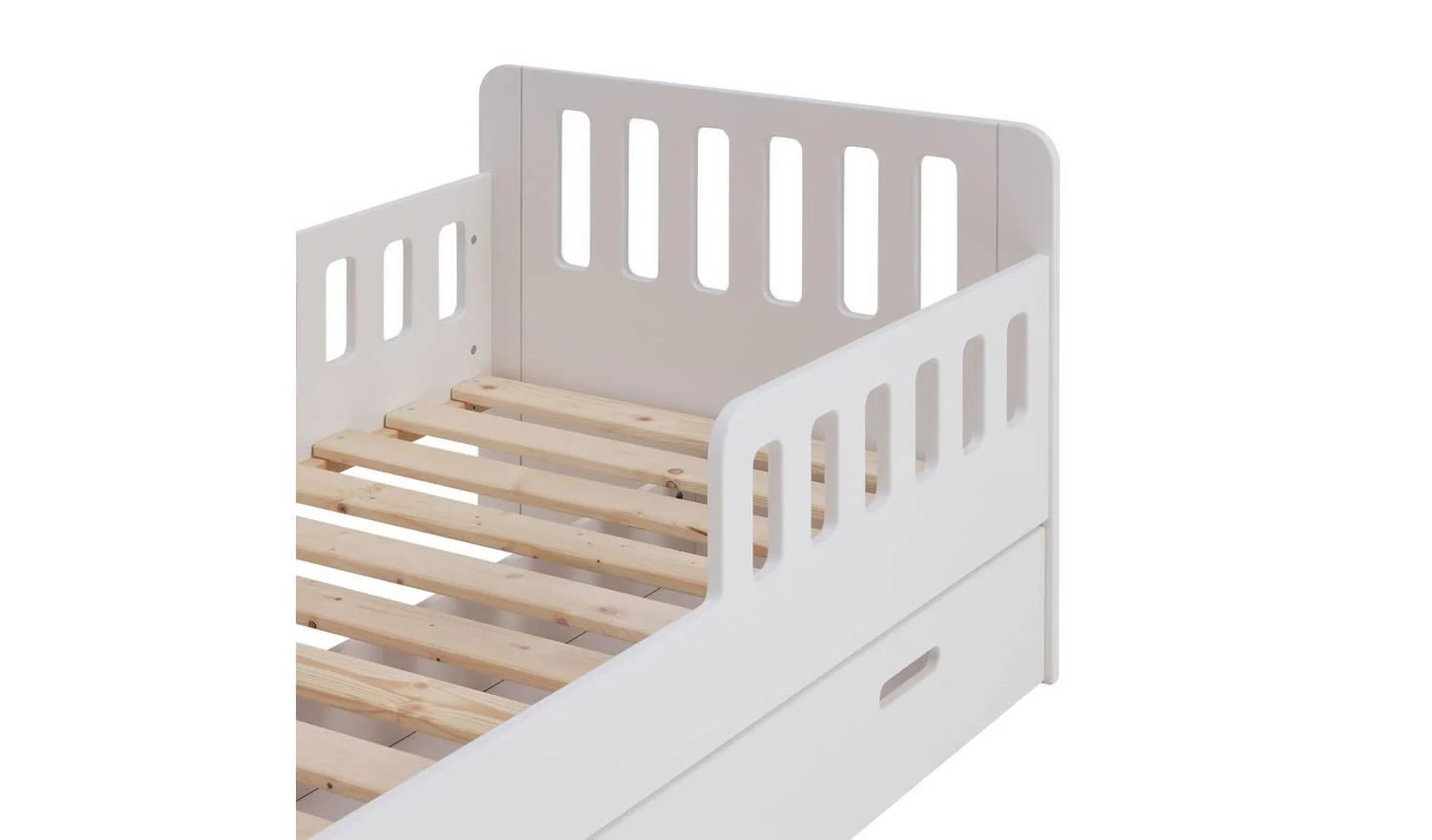 Ronnie Toddler Single Storage Bed Frame White Kids Bedroom Furniture - Image 5