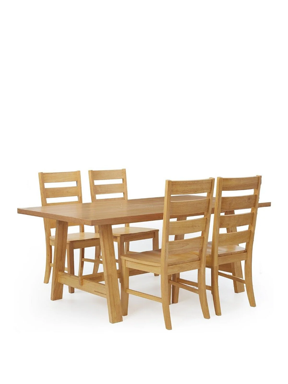 Scottsdale 180 cm Dining Table and 4 Chairs Light Oak Modern Kitchen Set - Image 3