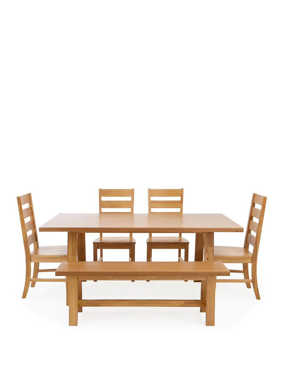 Scottsdale Dining Set Table 4 Chairs Bench | 180cm | Oak Veneer - Image 3