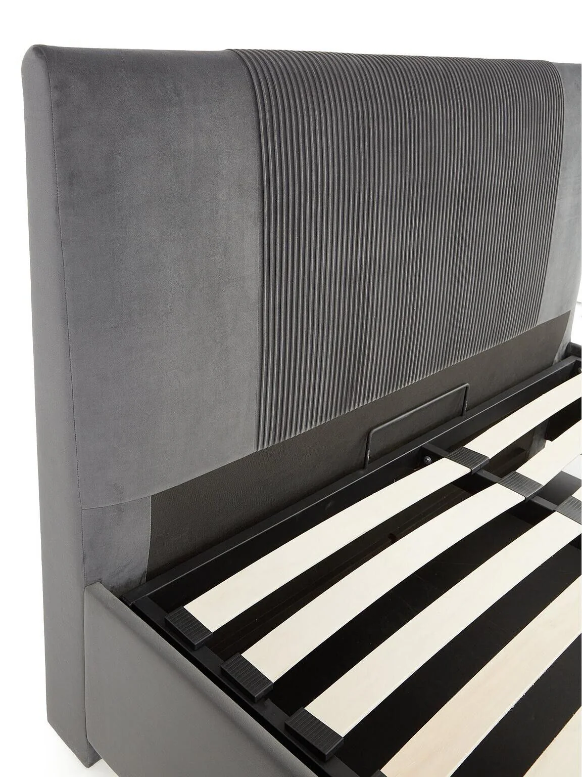 Serenity Lift Up Ottoman Fabric Bed King Size Grey Spacious Bedroom Storage - Image 3