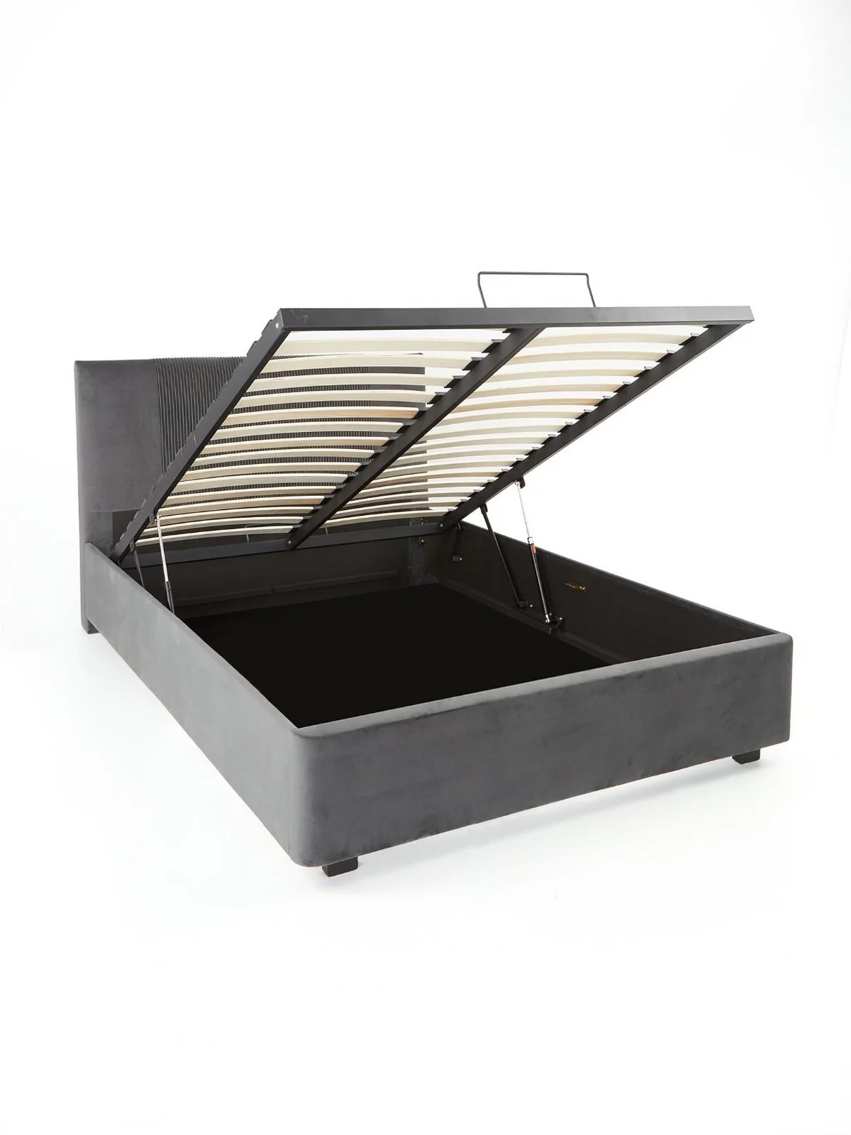 Serenity Lift Up Ottoman Fabric Double Bed Grey Spacious Bedroom Storage - Image 2
