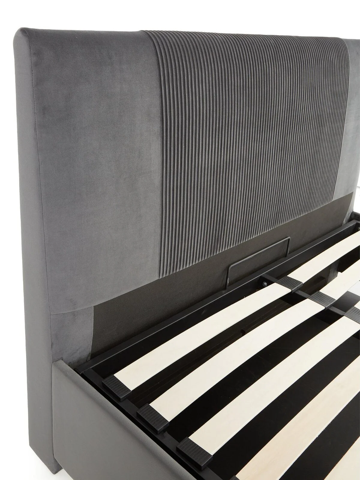 Serenity Lift Up Ottoman Fabric Double Bed Grey Spacious Bedroom Storage - Image 4