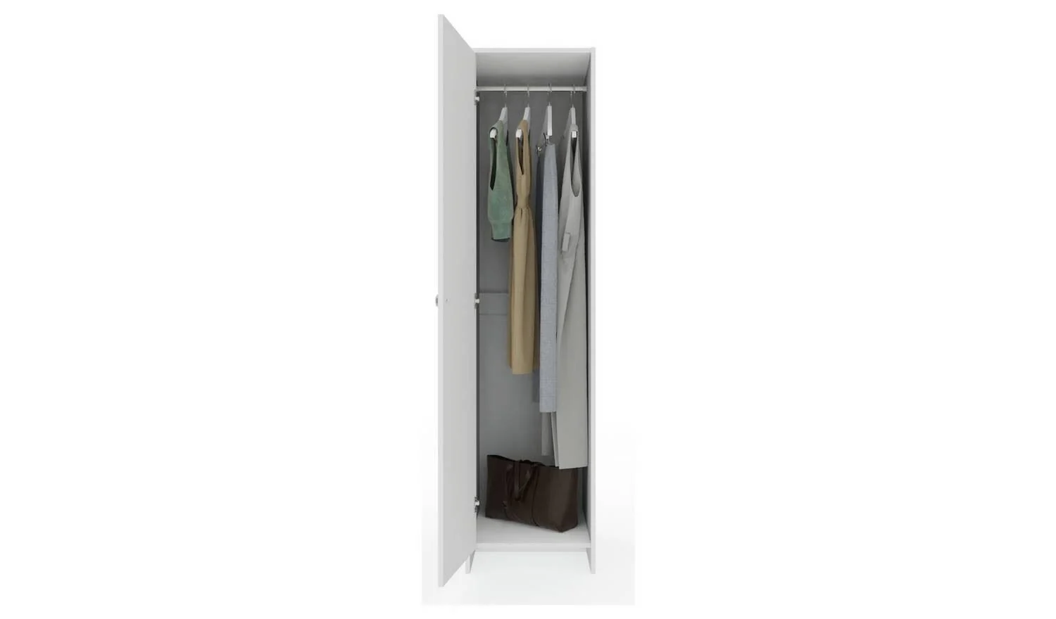 Seville 1 Door Wardrobe White Compact Size For Small Spaces - Image 3