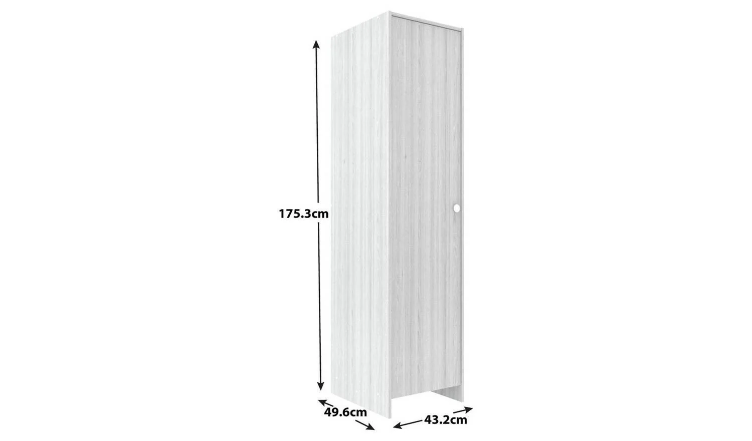 Seville 1 Door Wardrobe White Compact Size For Small Spaces - Image 5