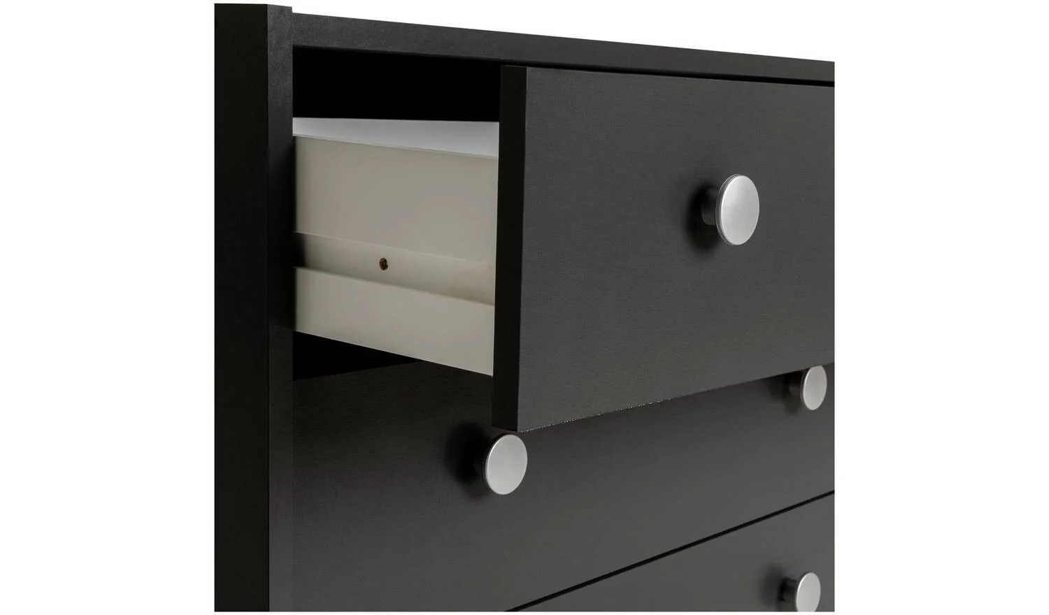 Seville 3 Drawer Chest Anthracite Storage Organiser Bedroom Furniture - Image 3
