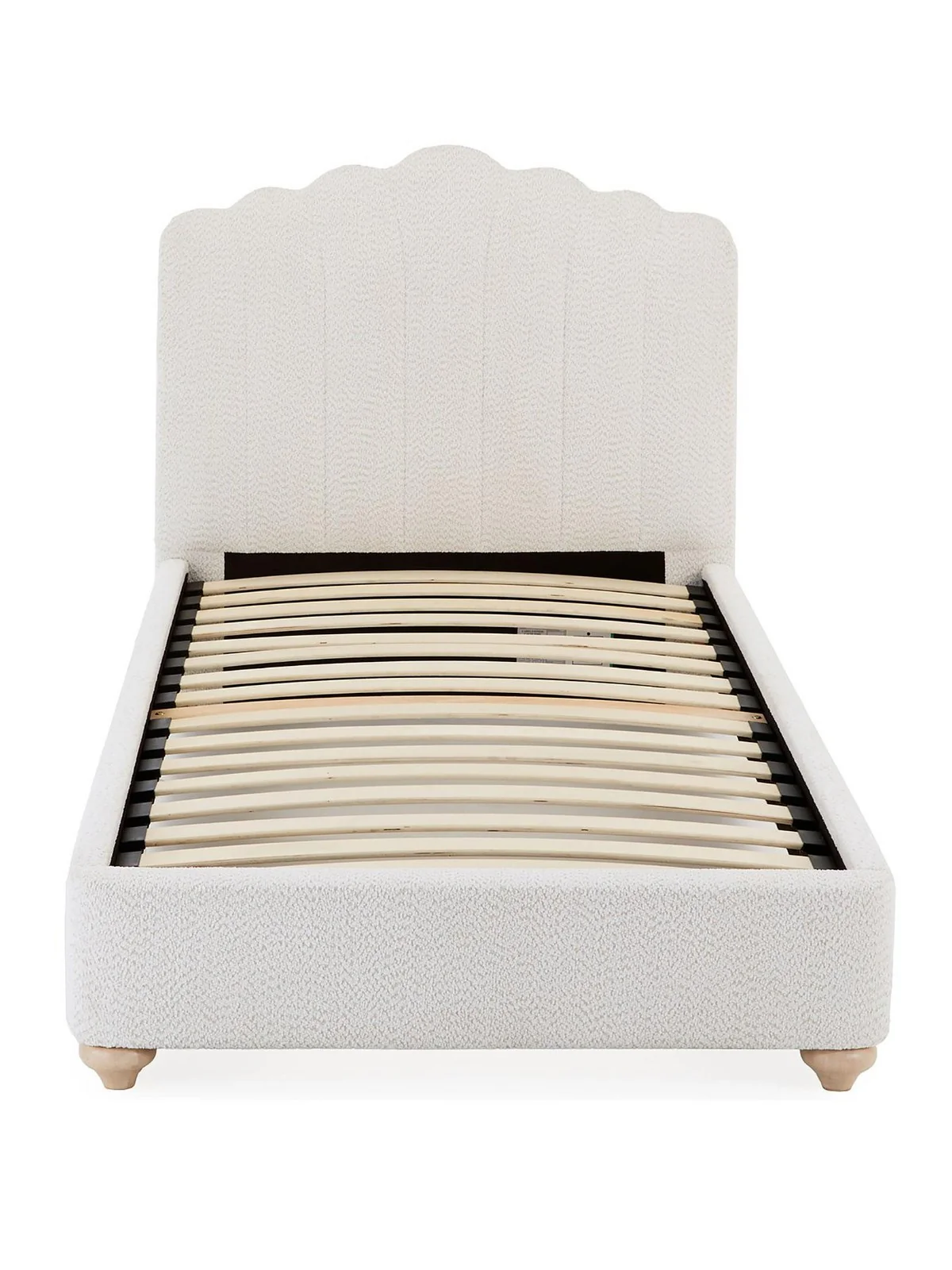 Shelly Boucle Kids Single Bed Natural | Soft Headboard | Sprung Slats - Image 2