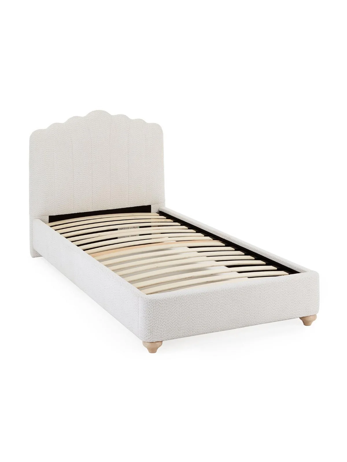 Shelly Boucle Kids Single Bed Natural | Soft Headboard | Sprung Slats - Image 3