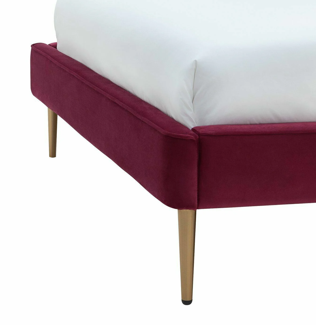 Shiraz Double Bed Frame Red Sturdy Upholstered Wooden Frame Bedroom Furniture - Image 5