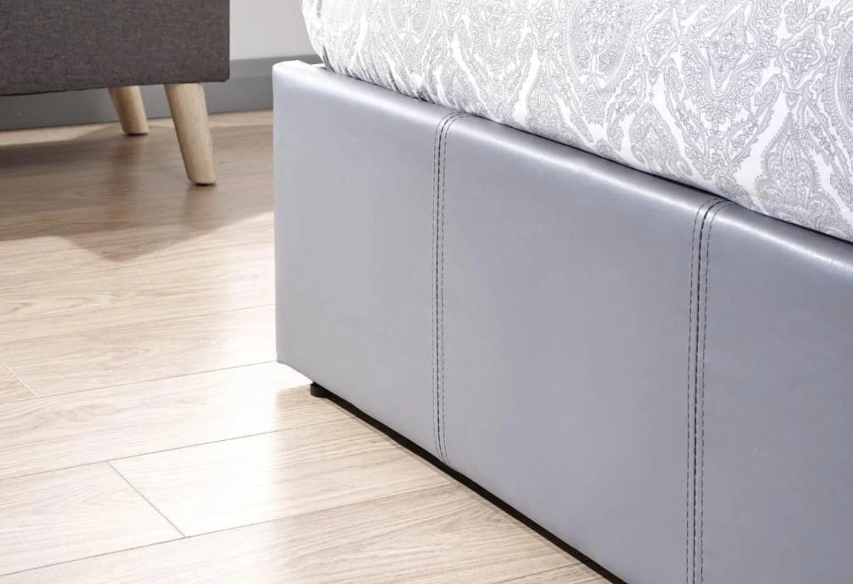 Side Lift Ottoman Small Double 120cm Grey Storage Bed Frame - Image 5
