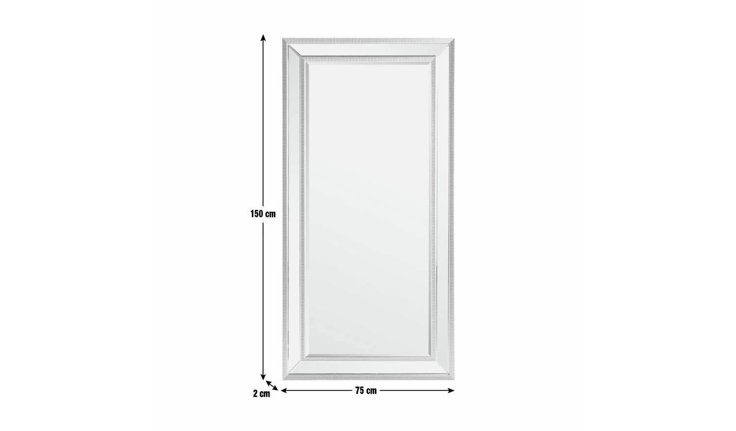Silver Wall Mirror 150x75cm Fast Delivery UK Modern Home Accessory - Image 5