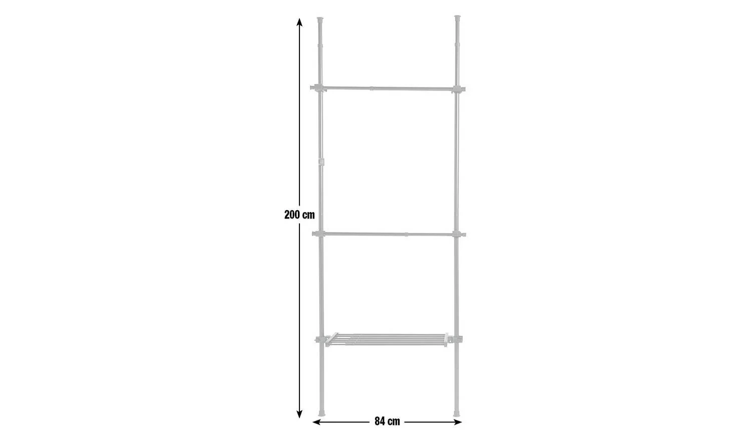 Single Adjustable Ceiling Rail Black Steel Construction Durable - Image 2