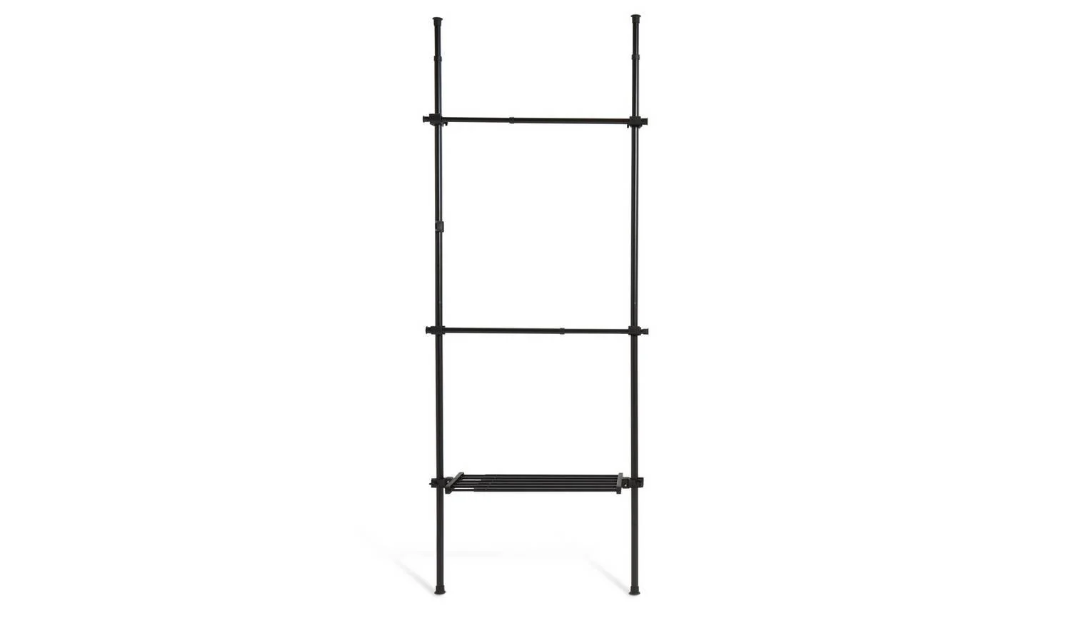 Single Adjustable Ceiling Rail Black Steel Construction Durable - Image 3